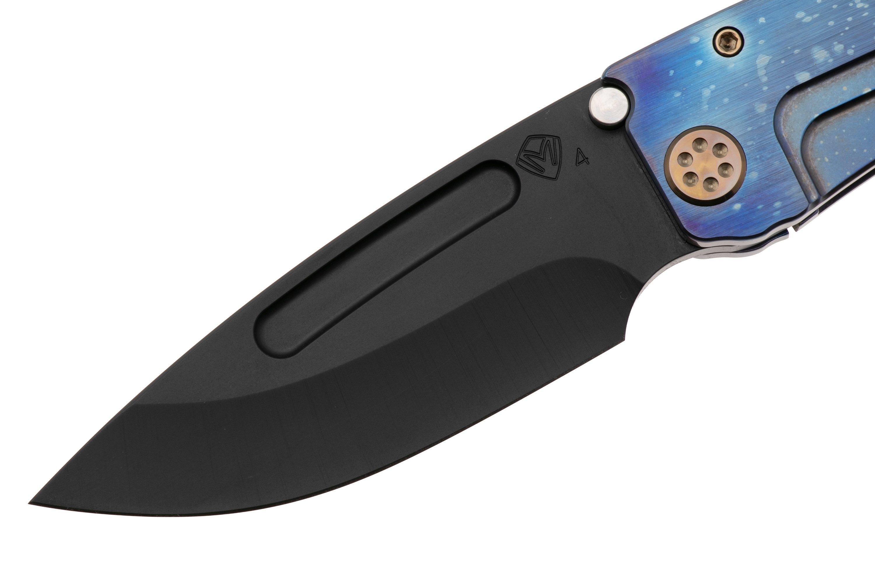 Medford Marauder-H 25-MMH-01, DLC S45VN, Blue Solar Flare Handle