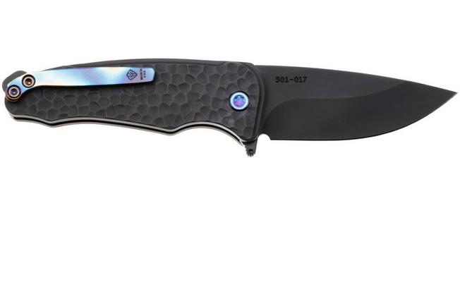 Image for Medford Smooth Criminal Ti DLC S45VN, DLC Peaks & Valley Titanium, Flamed Hardware, Flamed Pocket Clip, pocket knife