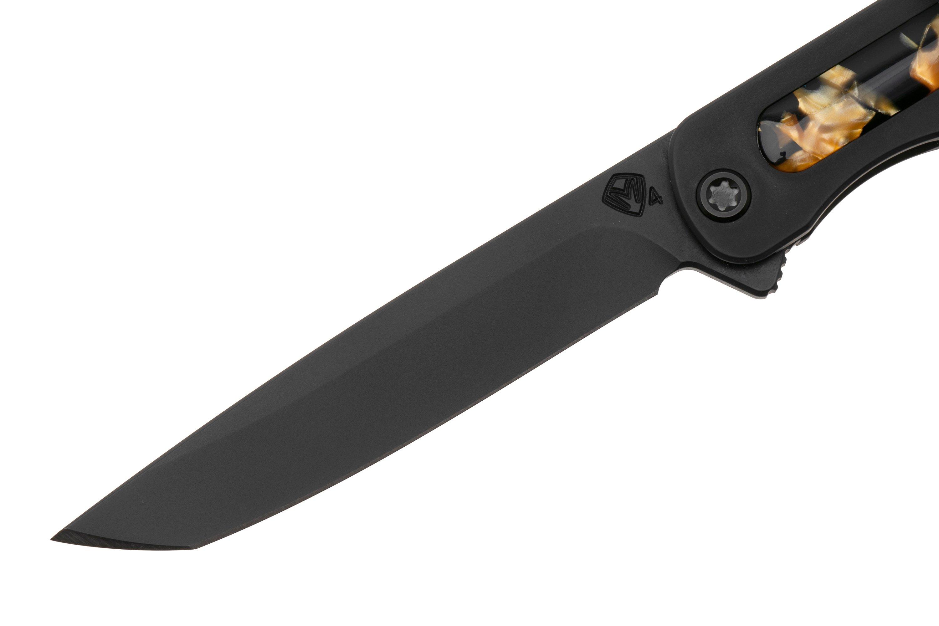 Medford T-Bone 25-TB-02, DLC S45VN Tanto, DLC Titanium Handle, Tortoise ...