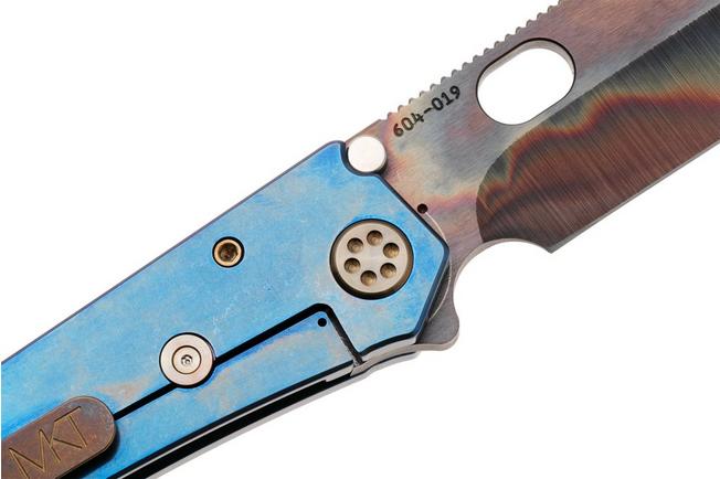 Afbeelding voor Medford 187 DP-D2 Vulcan Drop Point Blade, Blue Titanium Handle, Bronze Hardware and Pocket Clip, zakmes