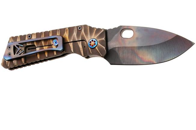 Afbeelding voor Medford Fat Daddy S35VN Vulcan Blade, Bead Blasted and Brushed Bronze Peaks Predator Titanium Handle, Flamed Hardware, zakmes