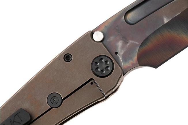 Afbeelding voor Medford Marauder 26-MA-01, Vulcan CPM 3V Tanto, OS Bronze Titanium, Black Hardware, zakmes