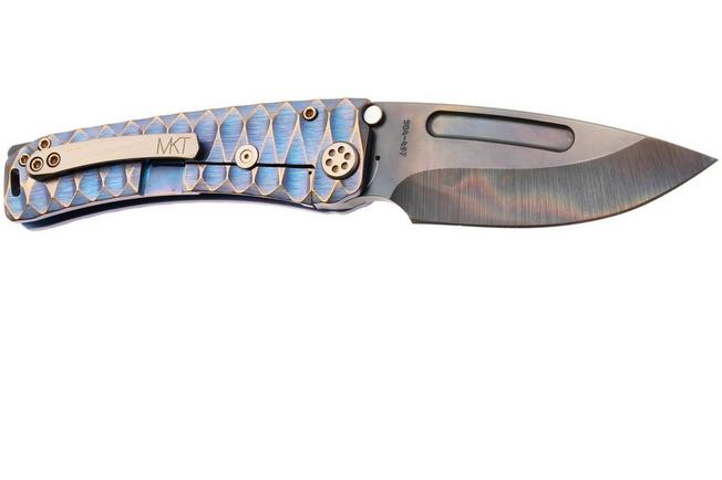 Afbeelding voor Medford Marauder 26-MA-02 Vulcan S35VN Droppoint Blade, Aqua Bronze "Diamondhead" Titanium Handles, zakmes