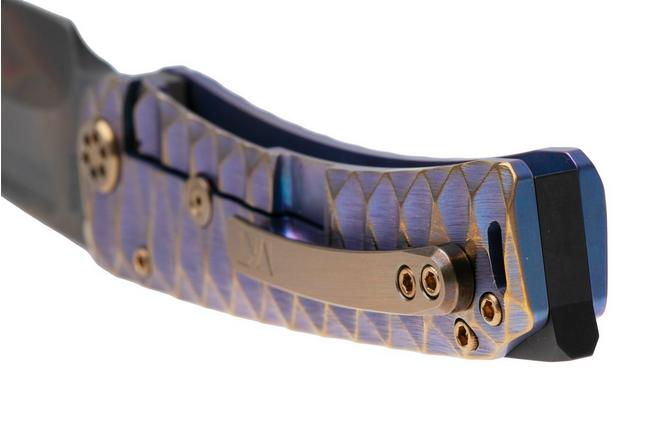 Afbeelding voor Medford Marauder 26-MA-02 Vulcan S35VN Droppoint Blade, Aqua Bronze "Diamondhead" Titanium Handles, zakmes