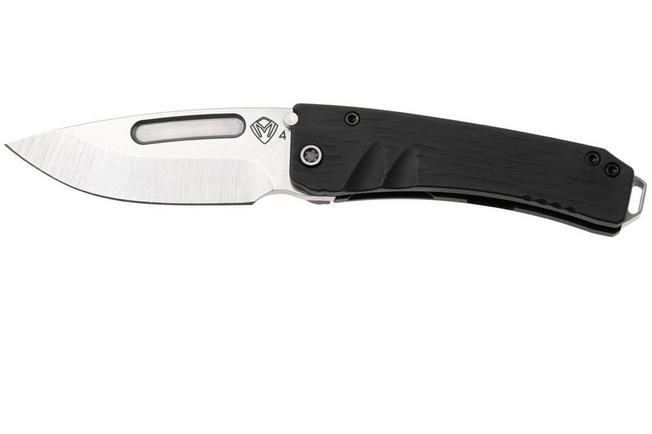 Afbeelding voor Medford Midi Marauder 26-MM-01, Tumbled S45VN Droppoint, Black Shou Sougi Ban Titanium, Black/Silver Hardware, zakmes