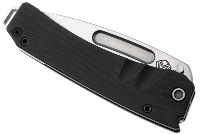 Afbeelding voor Medford Midi Marauder 26-MM-01, Tumbled S45VN Droppoint, Black Shou Sougi Ban Titanium, Black/Silver Hardware, zakmes