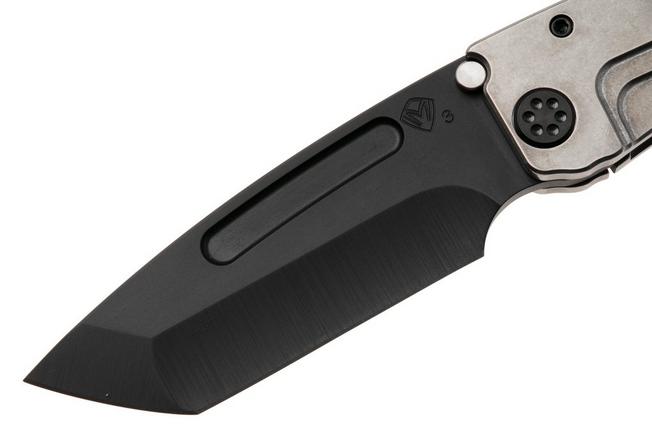 Afbeelding voor Medford Marauder-H 26-MMH-01, Tumbled S45VN Droppoint Blade, DLC Titanium Handles, Flamed Hardware, zakmes