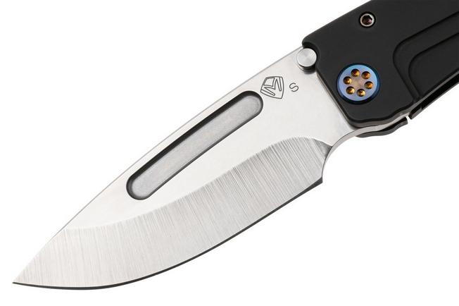 Afbeelding voor Medford Marauder-H 26-MMH-03, DLC S45VN Tanto Blade, Tumbled Titanium Handles, Black hardware, zakmes