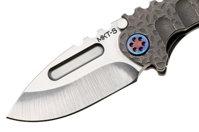 Afbeelding voor Medford Micro T, Tumbled S35VN Drop Point Blade, OS Tum Falling Leaf Titanium Handle, Flamed Hardware, zakmes