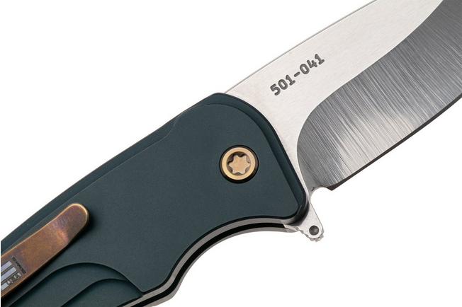 Bild für Medford Smooth Criminal 26-SC-04, Tumbled S35VN, Blue Aluminum, Bronze Hardware, Taschenmesser