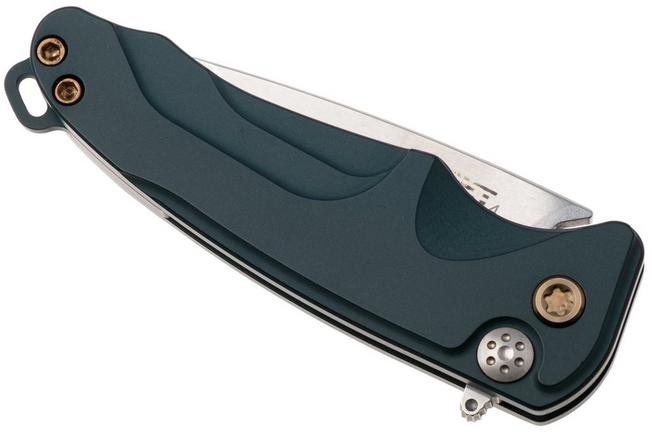 Bild für Medford Smooth Criminal 26-SC-04, Tumbled S35VN, Blue Aluminum, Bronze Hardware, Taschenmesser