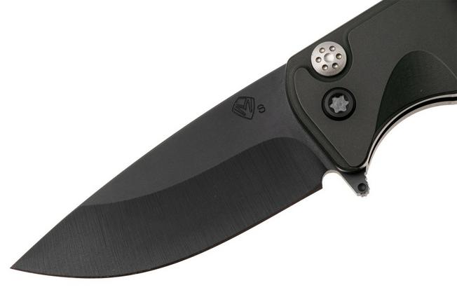 Afbeelding voor Medford Smooth Criminal 26-SC-05, DLC S35VN, Green Aluminum, Black Hardware zakmes