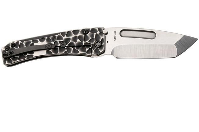 Afbeelding voor Medford Slim Midi Marauder 26-SM-02, Tumbled S45VN Tanto, Black Silver Brushed P&V Titanium Handle, Black Hardware zakmes