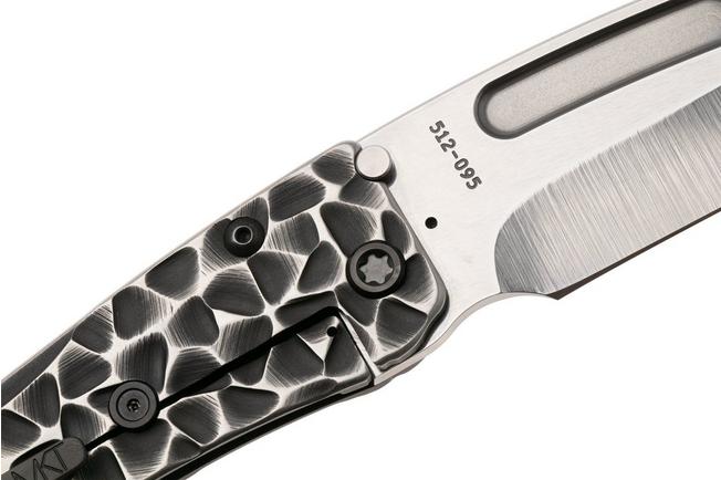 Afbeelding voor Medford Slim Midi Marauder 26-SM-02, Tumbled S45VN Tanto, Black Silver Brushed P&V Titanium Handle, Black Hardware zakmes