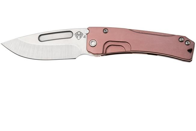 Afbeelding voor Medford Slim Midi 26-SM-03 Tumbled S45VN Droppoint Blade, Rose Titanium CarboNitride Handles, zakmes