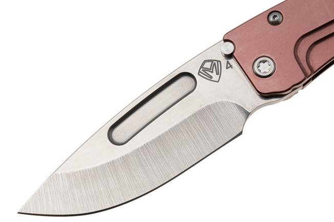 Afbeelding voor Medford Slim Midi 26-SM-03 Tumbled S45VN Droppoint Blade, Rose Titanium CarboNitride Handles, zakmes