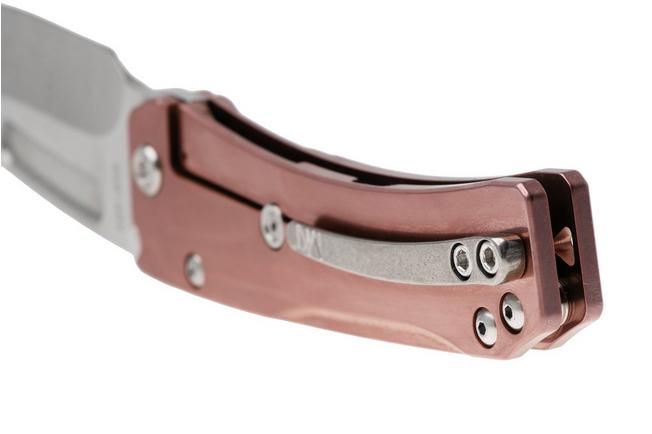 Afbeelding voor Medford Slim Midi 26-SM-03 Tumbled S45VN Droppoint Blade, Rose Titanium CarboNitride Handles, zakmes