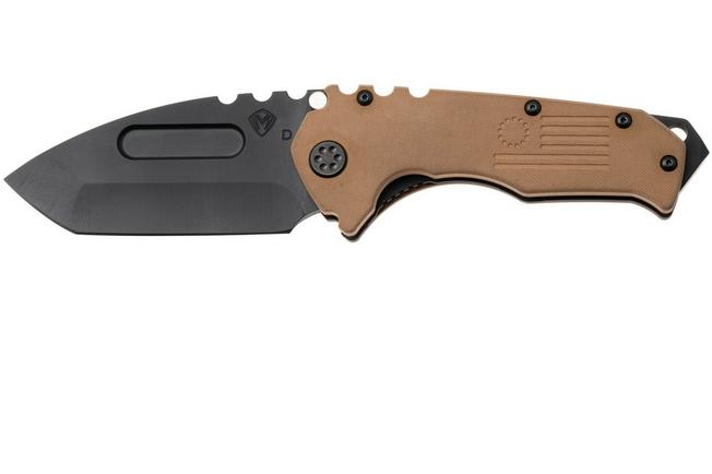 Afbeelding voor Medford Praetorian Scout M/P, 26-SP-01, Black DLC D2 Tanto Blade, Coyote G10 Handle, Black Hardware, zakmes