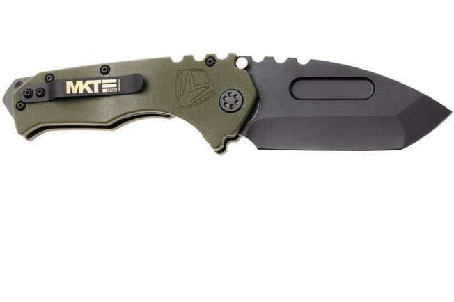 Afbeelding voor Medford Praetorian Scout M/P, 26-SP-02, Black DLC D2 Tanto Blade, OD Green G10 Handle, Black Hardware, zakmes