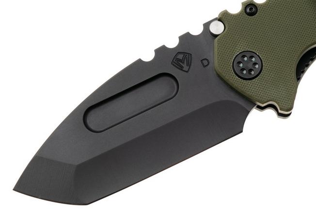 Afbeelding voor Medford Praetorian Scout M/P, 26-SP-02, Black DLC D2 Tanto Blade, OD Green G10 Handle, Black Hardware, zakmes