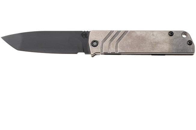 Afbeelding voor Medford The Antik 26-TA-03, DLC S45VN Tanto Blade, Tumbled Titanium Handles, Black DLC Hardware, zakmes
