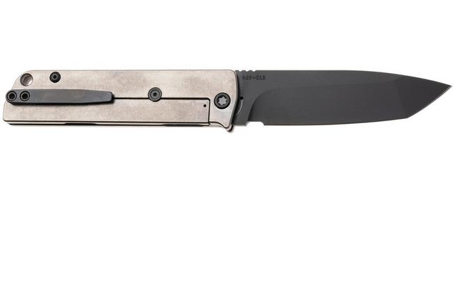 Afbeelding voor Medford The Antik 26-TA-03, DLC S45VN Tanto Blade, Tumbled Titanium Handles, Black DLC Hardware, zakmes