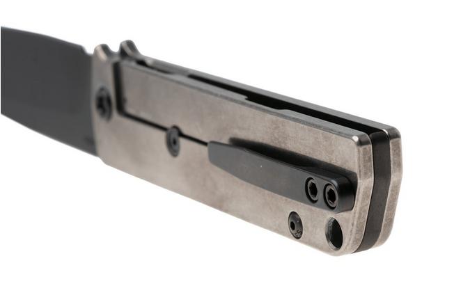 Afbeelding voor Medford The Antik 26-TA-03, DLC S45VN Tanto Blade, Tumbled Titanium Handles, Black DLC Hardware, zakmes