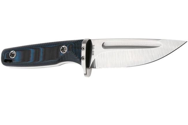 Afbeelding voor Medford The Deep 26-TD-02, 20CV Tumbled Blade, Black/Blue G10, partially serrated duikmes