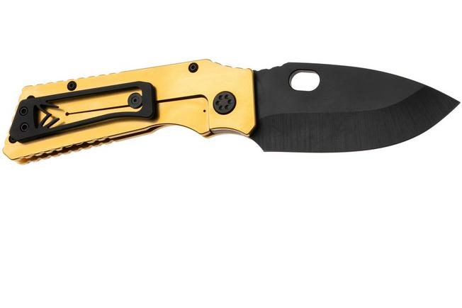 Afbeelding voor Medford TFF-1 DLC S45VN Blade, Gold Nitride Titanium Handles, Black Hardware, DLC Clip, zakmes
