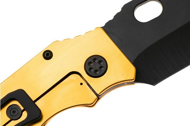 Afbeelding voor Medford TFF-1 DLC S45VN Blade, Gold Nitride Titanium Handles, Black Hardware, DLC Clip, zakmes