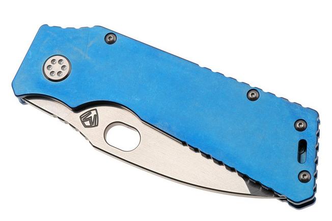 Afbeelding voor Medford TFF-1 Tumbled S45VN Blade, Blue Titanium Handles, Flamed Galaxy Clip, zakmes