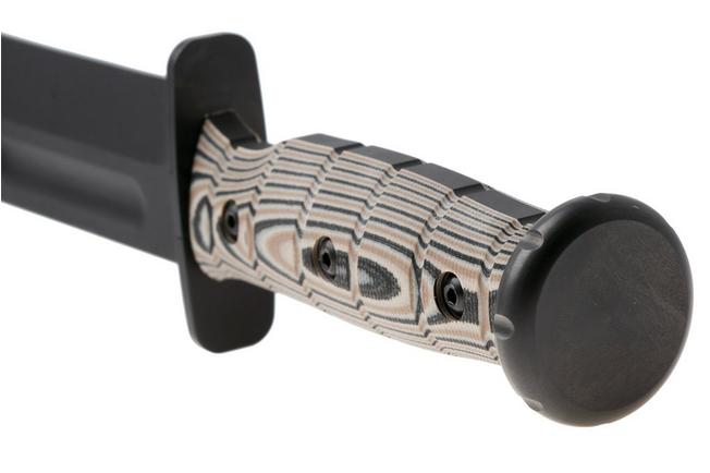 Afbeelding voor Medford USMC Fighter 26-UF-01 Black DLC S45VN, Multi-Layered G10, Leather Sheath, surivalmes