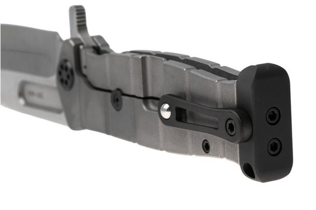 Afbeelding voor Medford USMC Fighter Flipper 26-UFF-01, Tumbled S45VN, OS Tumbled Titanium Handle, Black Hardware zakmes