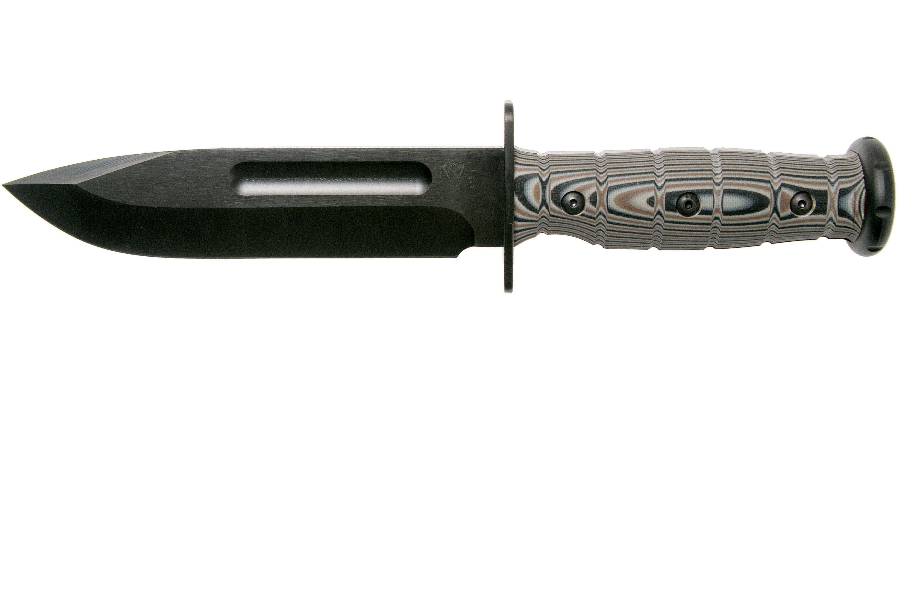 Medford USMC Fighter S35VN Fixed Blade, Black PVD, Multicolour G10