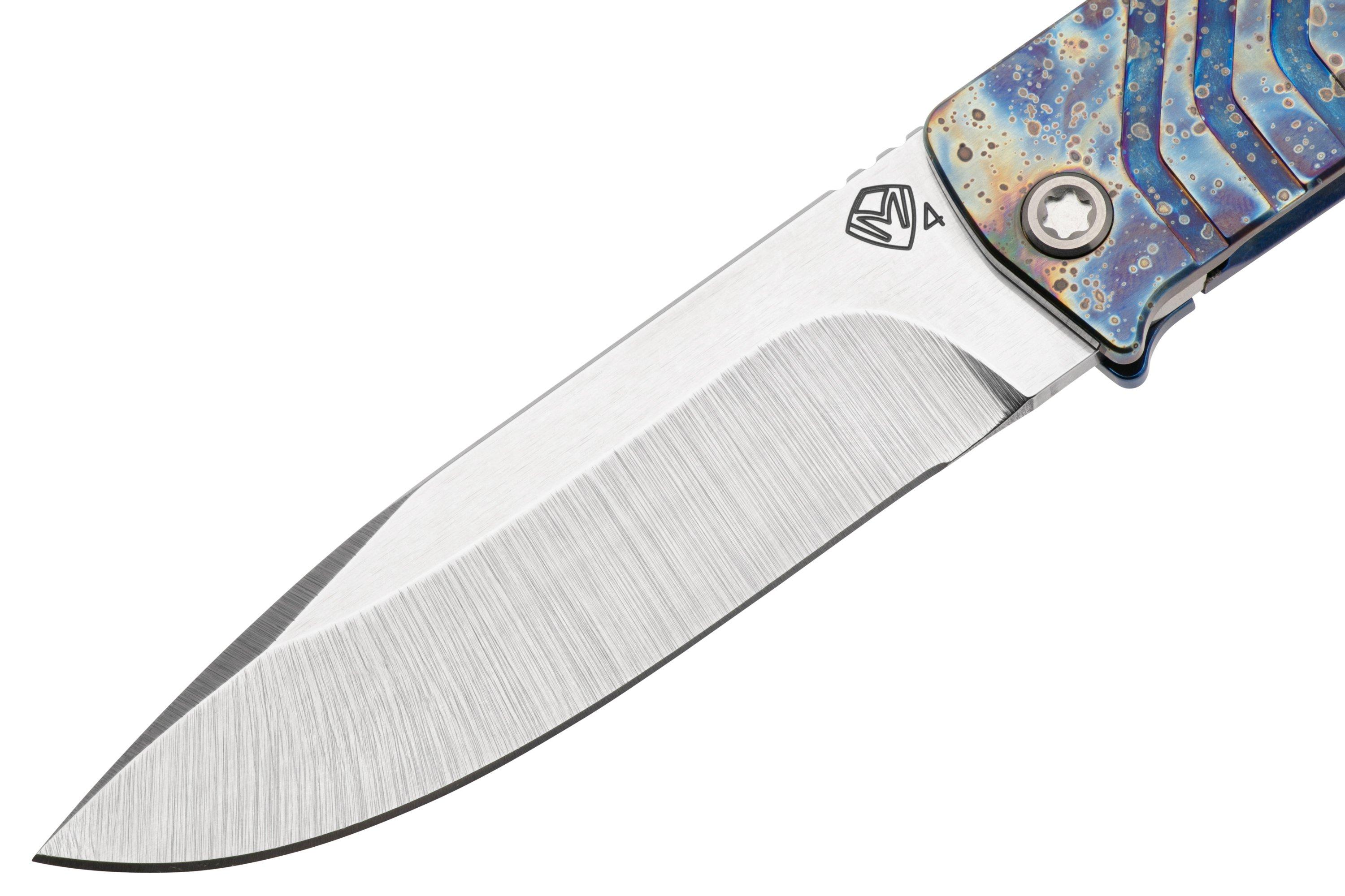 Medford The Antik CPM S45VN, Flamed Galaxy Titanium, Blue