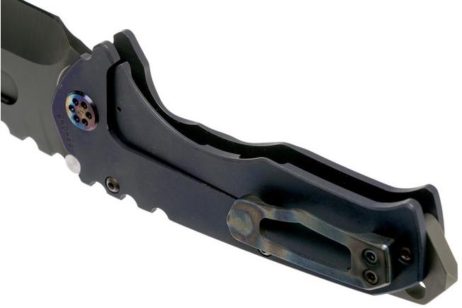 Image for Medford Praetorian T, Blue Titanium, PVD Black S35VN, Flamed HW & Clip pocket knife