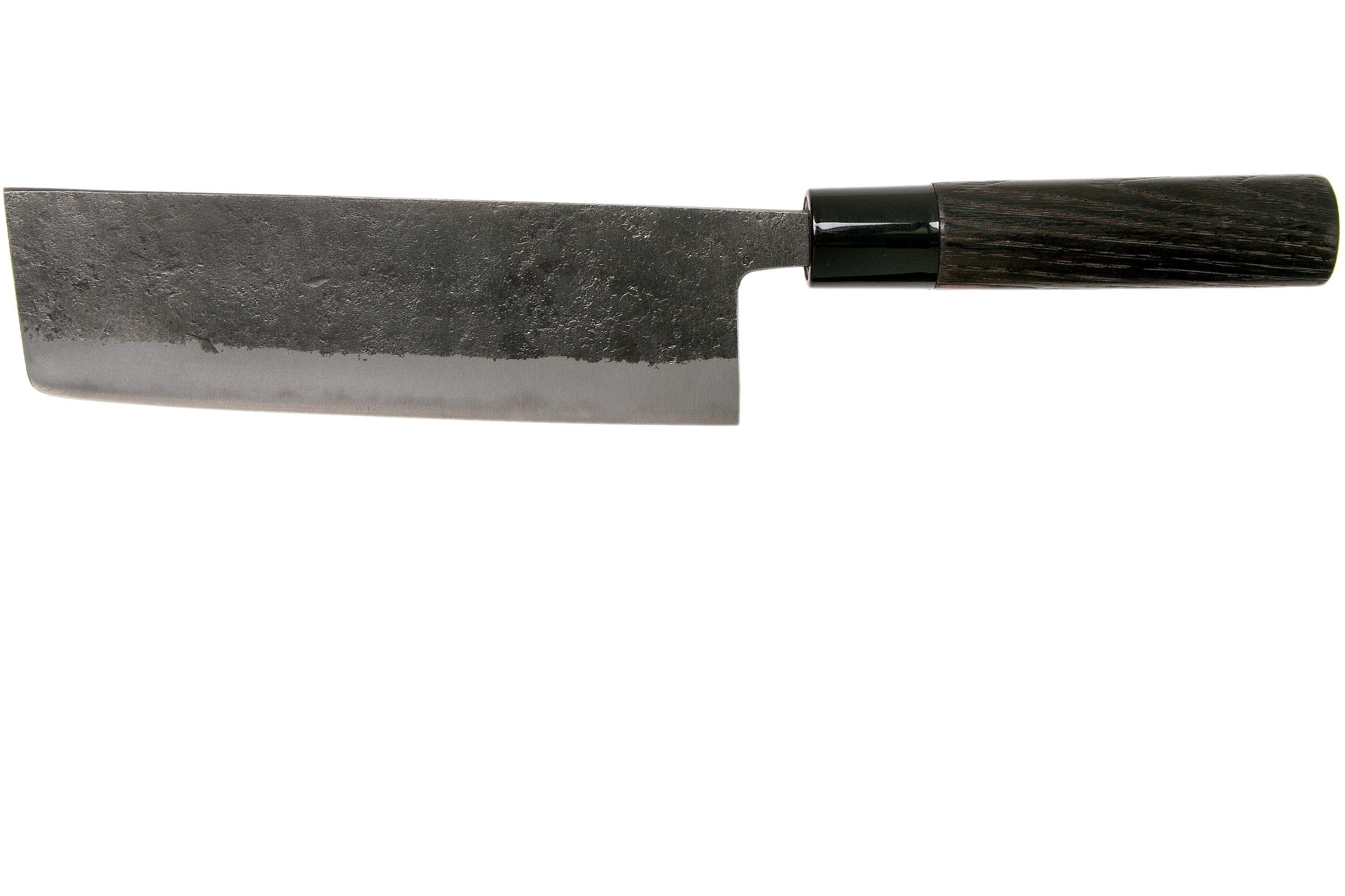 Couteau nakiri 16,5cm japonais artisanal Yoshihiro Rugged Black