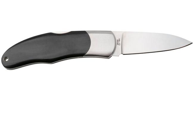 Afbeelding voor Moki Calliope Lockback 205ME Satin VG10, Black Micarta Pearl Inlay, zakmes
