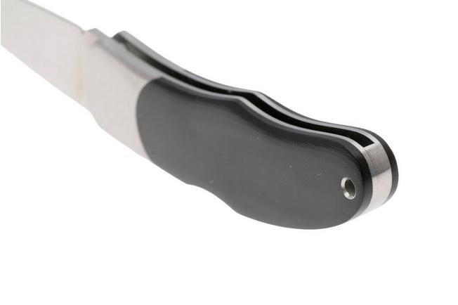 Afbeelding voor Moki Calliope Lockback 205ME Satin VG10, Black Micarta Pearl Inlay, zakmes