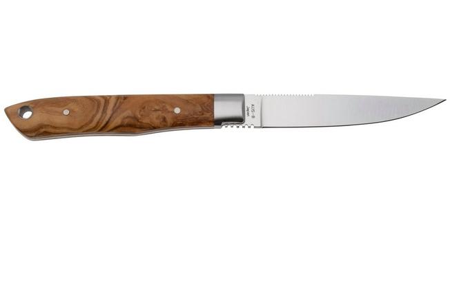 Afbeelding voor Moki Bird and Trout 535OL Satin AUS8, Olive Wood, vaststaand mes