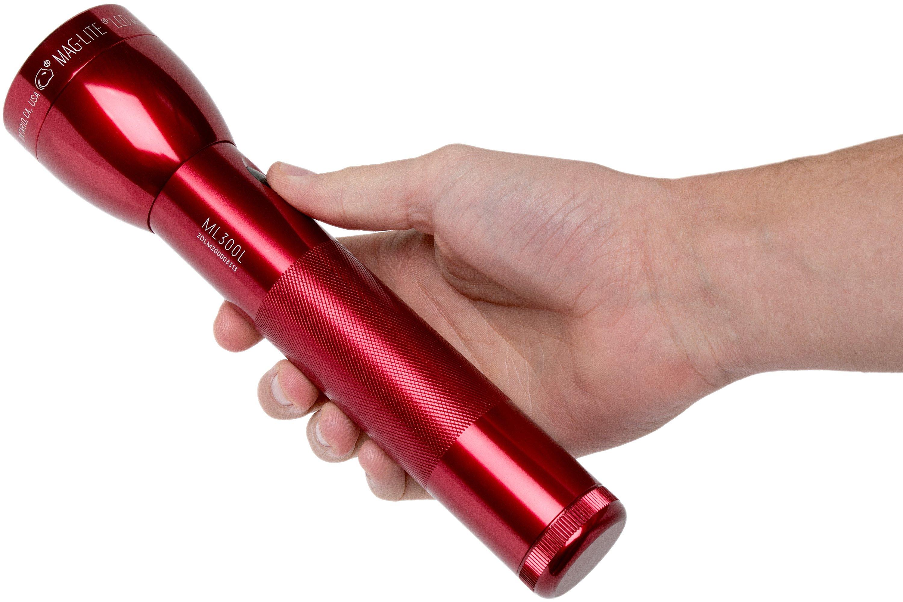 Maglite ML300L MagLed Flashlight 2-D cell, red