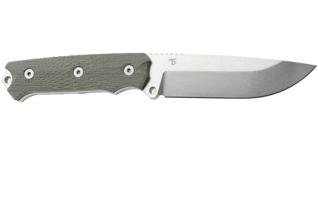 Afbeelding voor MKM Base Camp MK-BC-GC Niolox, Green Canvas Micarta, vaststaand mes, Simone Tonolli design
