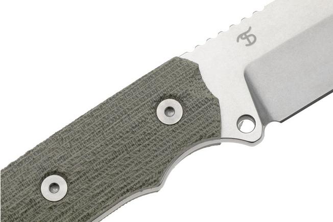 Afbeelding voor MKM Base Camp MK-BC-GC Niolox, Green Canvas Micarta, vaststaand mes, Simone Tonolli design