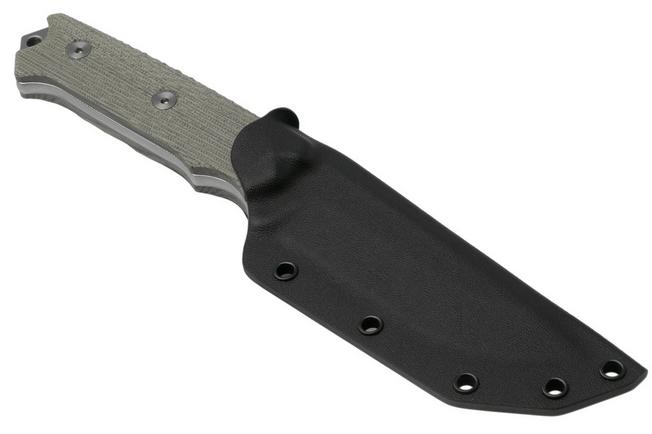 Afbeelding voor MKM Base Camp MK-BC-GC Niolox, Green Canvas Micarta, vaststaand mes, Simone Tonolli design
