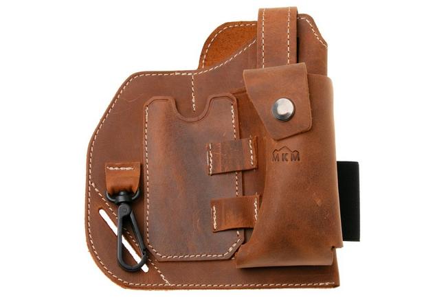 Afbeelding voor MKM EDC Belt Organizer Sheath MK BOLS-1N Natural Brown Leather, riemholster