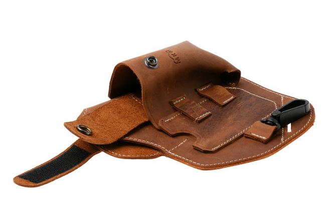 Afbeelding voor MKM EDC Belt Organizer Sheath MK BOLS-1N Natural Brown Leather, riemholster