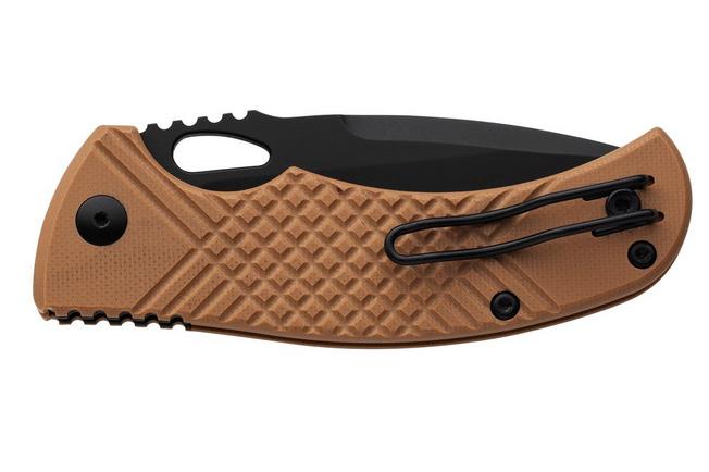 Afbeelding voor MKM Ciras MK CR-GCTB Black 14C28N, Coyote Tan G10, zakmes, Les George design