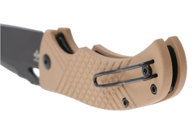 Afbeelding voor MKM Ciras MK CR-GCTB Black 14C28N, Coyote Tan G10, zakmes, Les George design