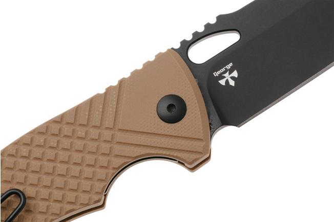 Afbeelding voor MKM Ciras MK CR-GCTB Black 14C28N, Coyote Tan G10, zakmes, Les George design