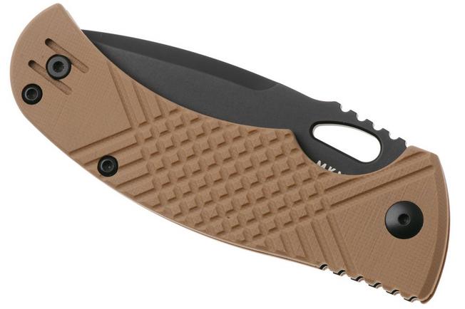 Afbeelding voor MKM Ciras MK CR-GCTB Black 14C28N, Coyote Tan G10, zakmes, Les George design